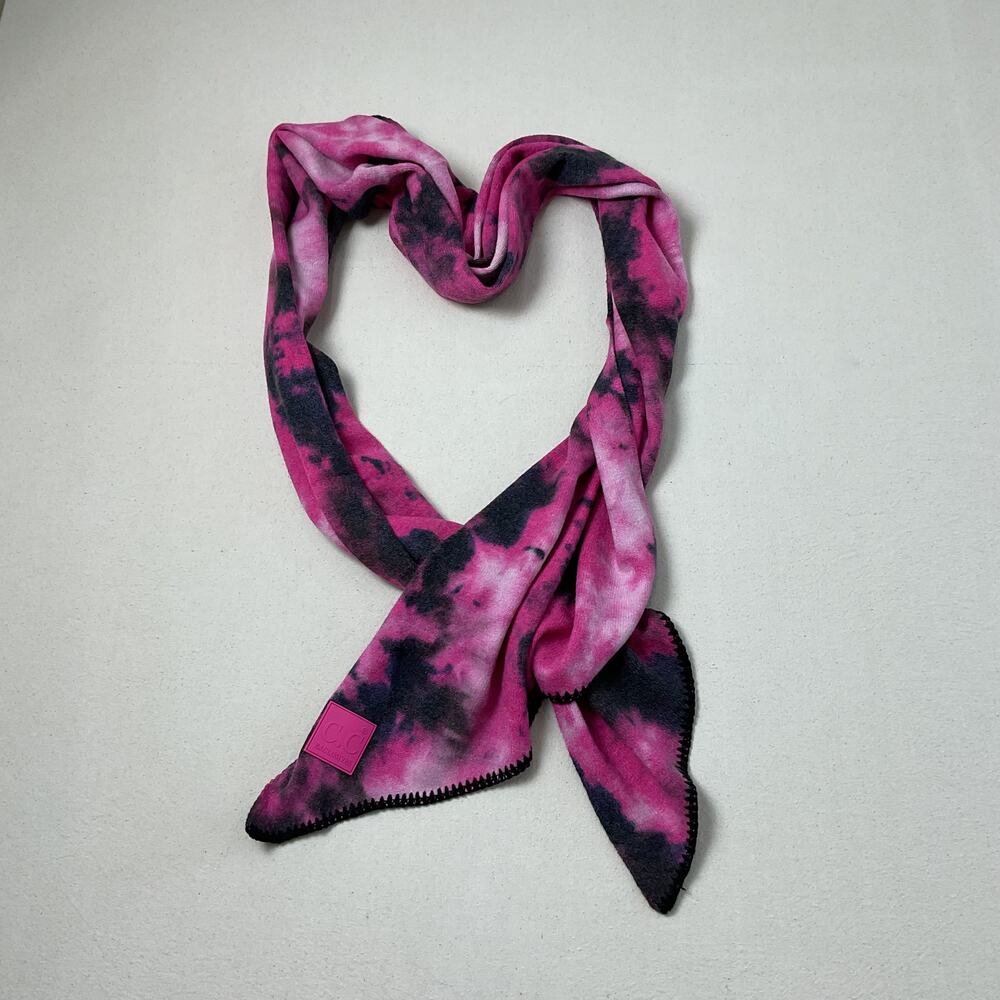 C.C Exclusives Pink And Black Classic Lightweight Tie Dye Womens Neck Scarf